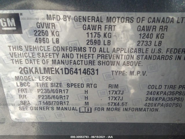 Photo 8 VIN: 2GKALMEK1D6414631 - GMC TERRAIN 