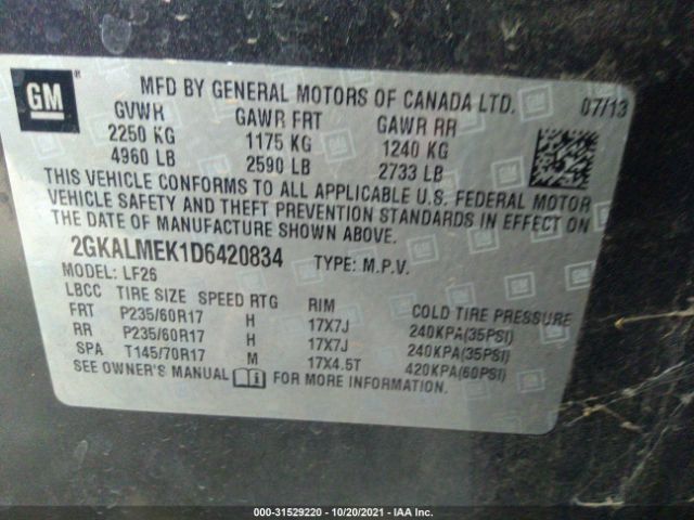 Photo 8 VIN: 2GKALMEK1D6420834 - GMC TERRAIN 