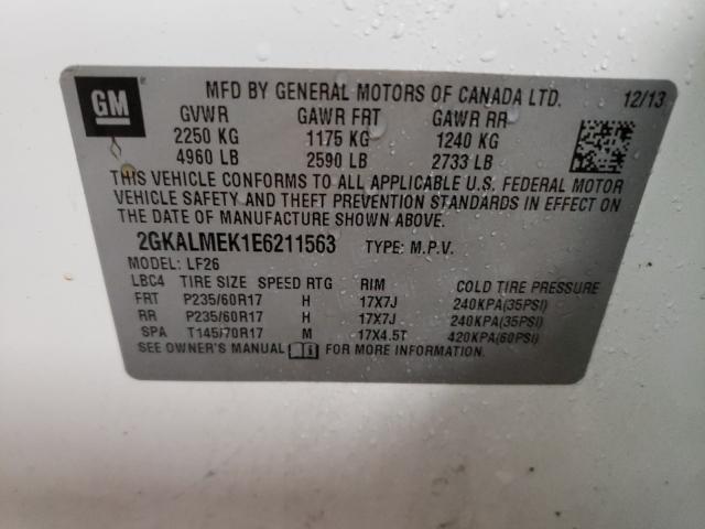 Photo 9 VIN: 2GKALMEK1E6211563 - GMC TERRAIN SL 