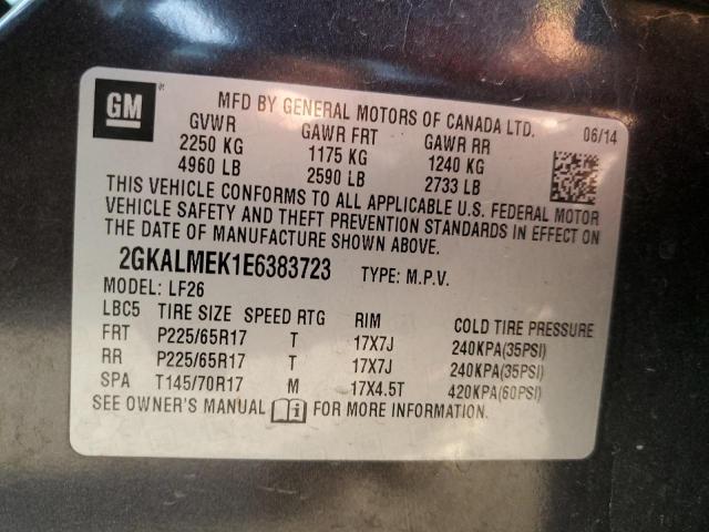 Photo 9 VIN: 2GKALMEK1E6383723 - GMC TERRAIN SL 