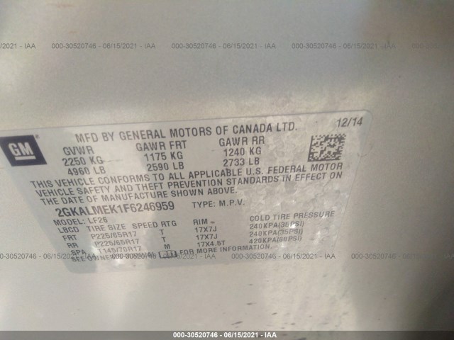 Photo 8 VIN: 2GKALMEK1F6246959 - GMC TERRAIN 