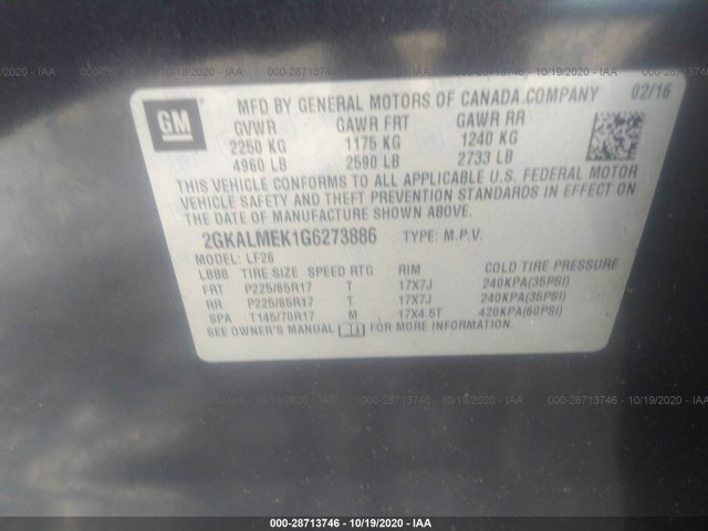 Photo 8 VIN: 2GKALMEK1G6273886 - GMC TERRAIN 