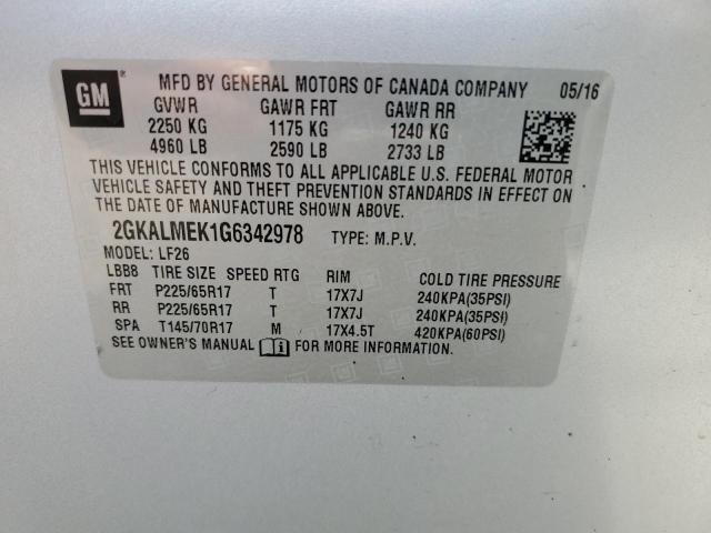 Photo 11 VIN: 2GKALMEK1G6342978 - GMC TERRAIN SL 