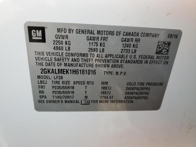 Photo 12 VIN: 2GKALMEK1H6181016 - GMC TERRAIN SL 