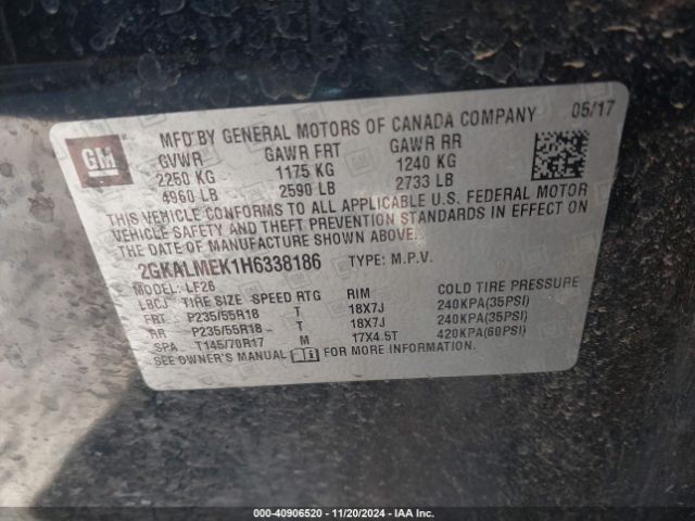 Photo 8 VIN: 2GKALMEK1H6338186 - GMC TERRAIN 