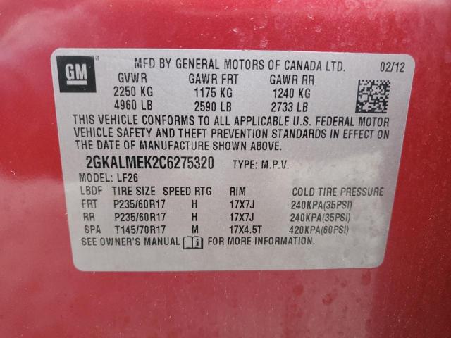 Photo 11 VIN: 2GKALMEK2C6275320 - GMC TERRAIN SL 