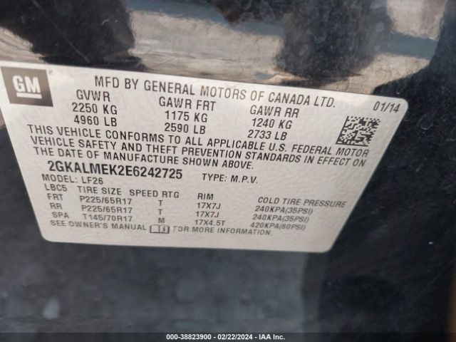 Photo 8 VIN: 2GKALMEK2E6242725 - GMC TERRAIN 