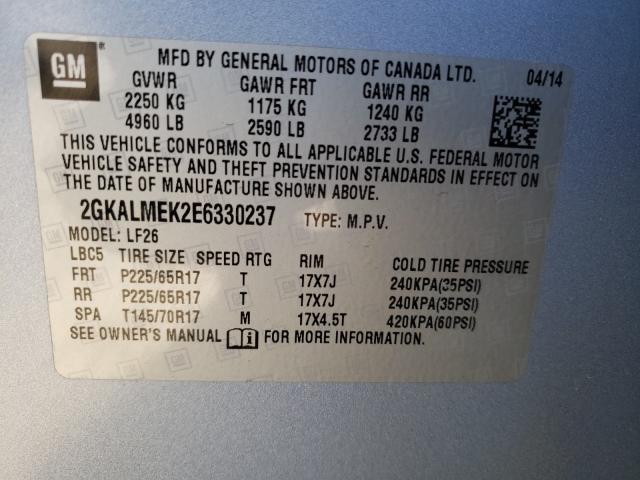 Photo 9 VIN: 2GKALMEK2E6330237 - GMC TERRAIN SL 