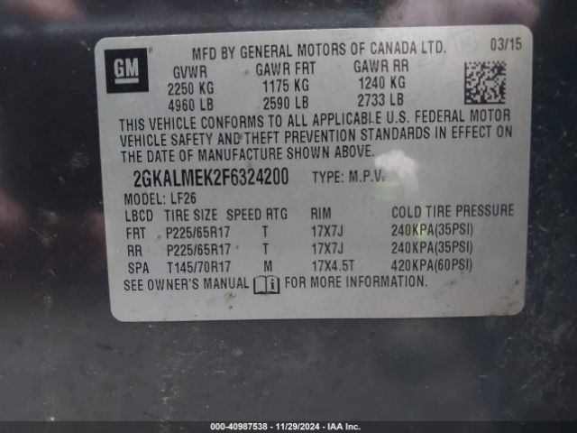 Photo 8 VIN: 2GKALMEK2F6324200 - GMC TERRAIN 