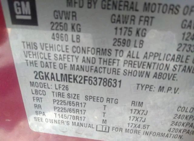 Photo 8 VIN: 2GKALMEK2F6378631 - GMC TERRAIN 