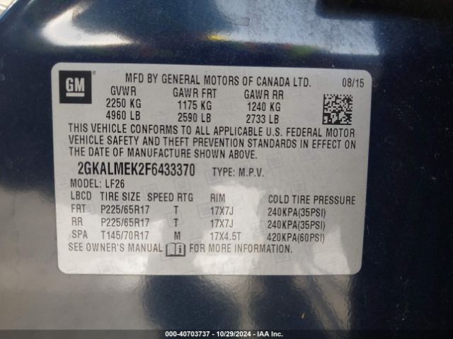 Photo 8 VIN: 2GKALMEK2F6433370 - GMC TERRAIN 