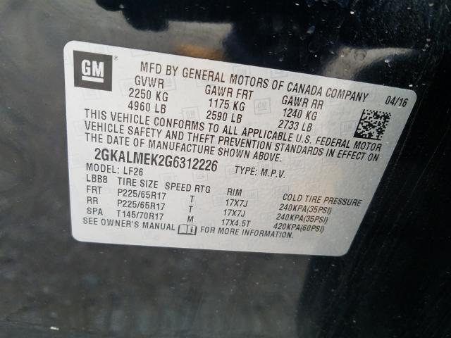 Photo 9 VIN: 2GKALMEK2G6312226 - GMC TERRAIN 