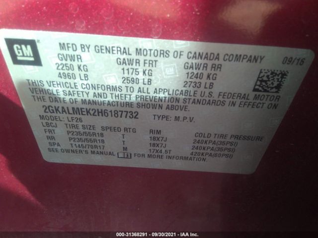 Photo 8 VIN: 2GKALMEK2H6187732 - GMC TERRAIN 