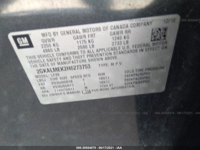 Photo 8 VIN: 2GKALMEK2H6273753 - GMC TERRAIN 