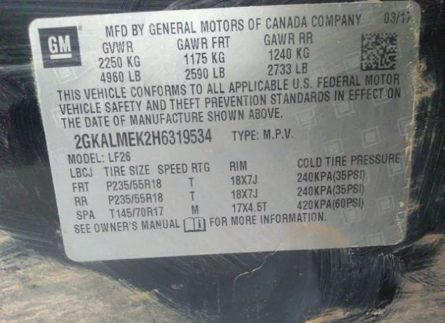 Photo 8 VIN: 2GKALMEK2H6319534 - GMC TERRAIN 