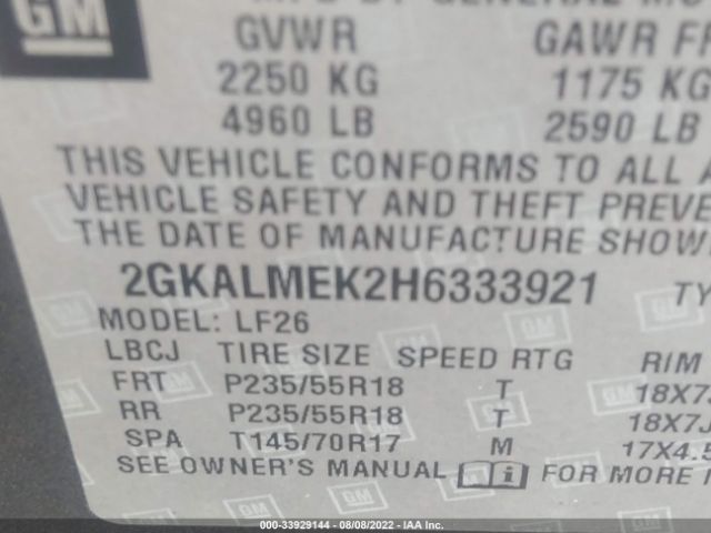 Photo 8 VIN: 2GKALMEK2H6333921 - GMC TERRAIN 