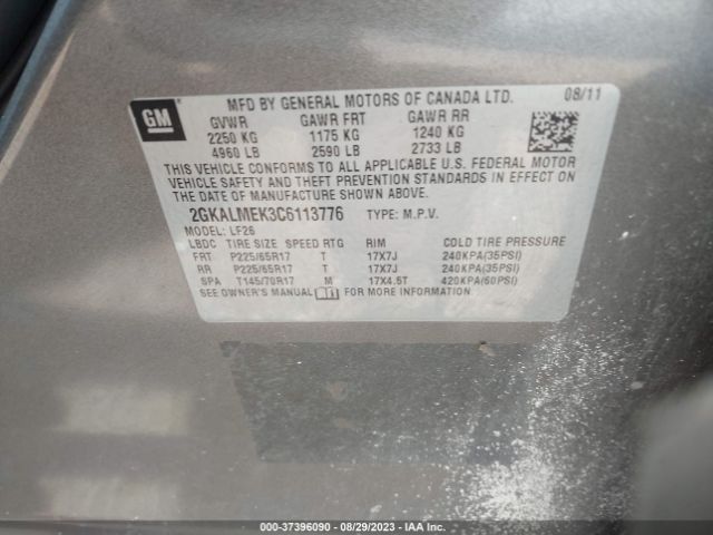 Photo 8 VIN: 2GKALMEK3C6113776 - GMC TERRAIN 