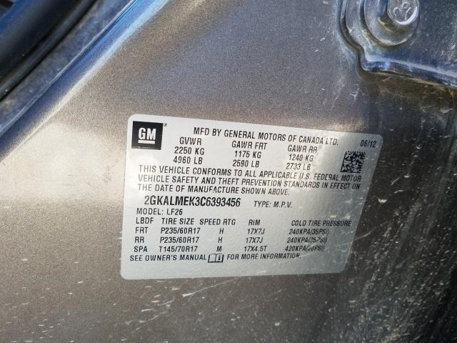 Photo 9 VIN: 2GKALMEK3C6393456 - GMC TERRAIN SL 