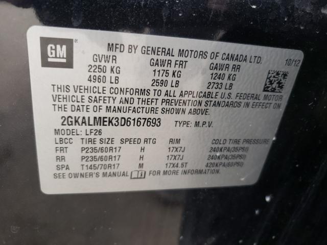 Photo 9 VIN: 2GKALMEK3D6167693 - GMC TERRAIN SL 