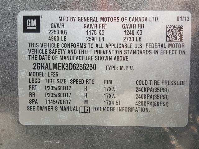 Photo 9 VIN: 2GKALMEK3D6256230 - GMC TERRAIN SL 