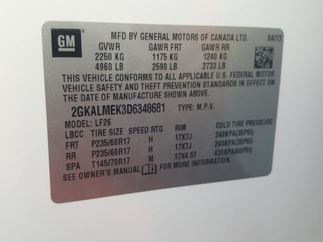 Photo 9 VIN: 2GKALMEK3D6348681 - GMC TERRAIN SL 