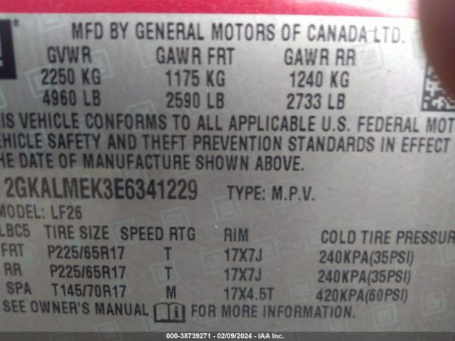 Photo 8 VIN: 2GKALMEK3E6341229 - GMC TERRAIN 