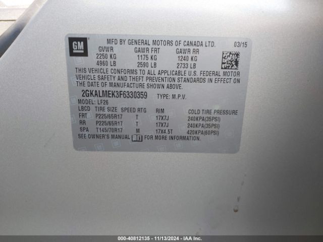 Photo 8 VIN: 2GKALMEK3F6330359 - GMC TERRAIN 