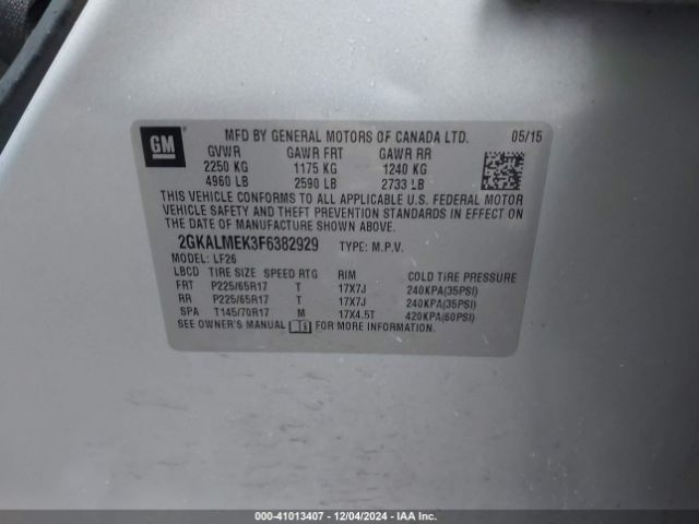 Photo 8 VIN: 2GKALMEK3F6382929 - GMC TERRAIN 