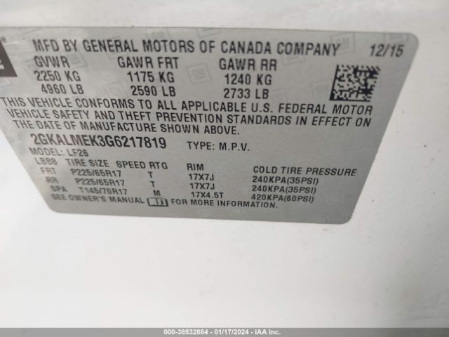 Photo 8 VIN: 2GKALMEK3G6217819 - GMC TERRAIN 