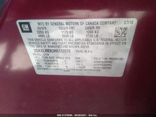 Photo 8 VIN: 2GKALMEK3H6132870 - GMC TERRAIN 