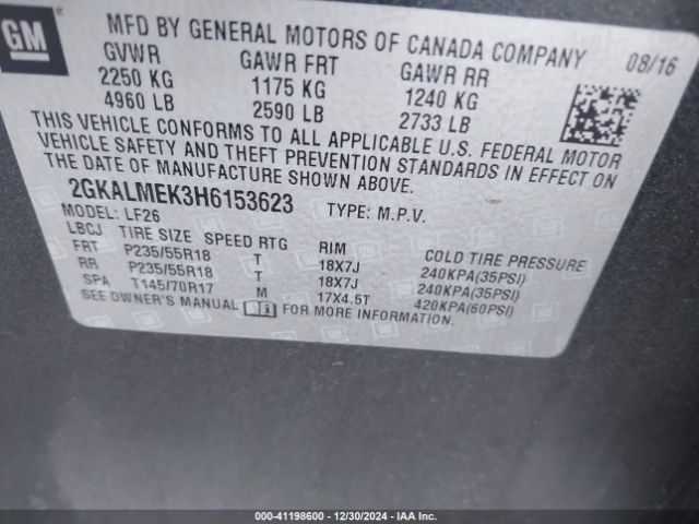 Photo 8 VIN: 2GKALMEK3H6153623 - GMC TERRAIN 