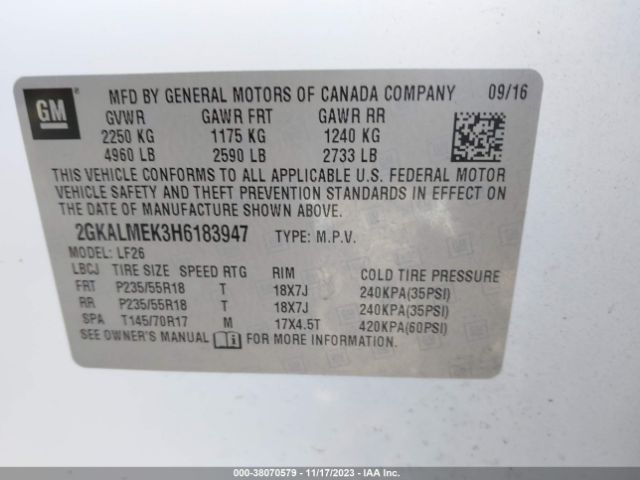 Photo 8 VIN: 2GKALMEK3H6183947 - GMC TERRAIN 