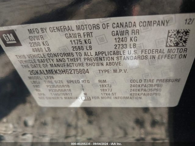 Photo 8 VIN: 2GKALMEK3H6275804 - GMC TERRAIN 