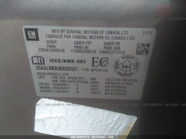 Photo 8 VIN: 2GKALMEK4C6202921 - GMC TERRAIN 