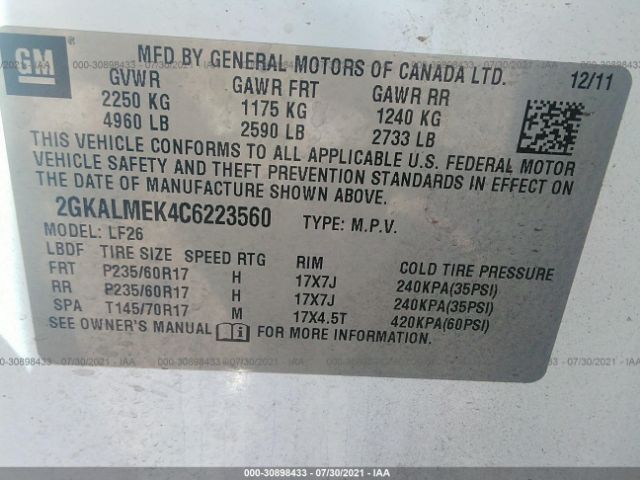 Photo 8 VIN: 2GKALMEK4C6223560 - GMC TERRAIN 