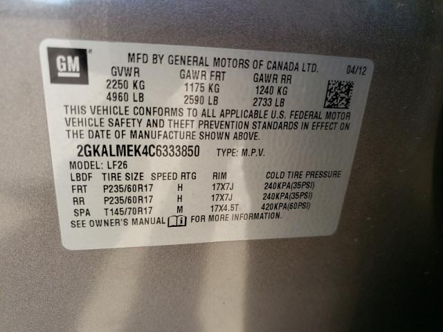 Photo 9 VIN: 2GKALMEK4C6333850 - GMC TERRAIN SL 