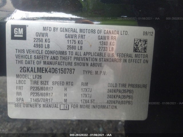 Photo 8 VIN: 2GKALMEK4D6150787 - GMC TERRAIN 