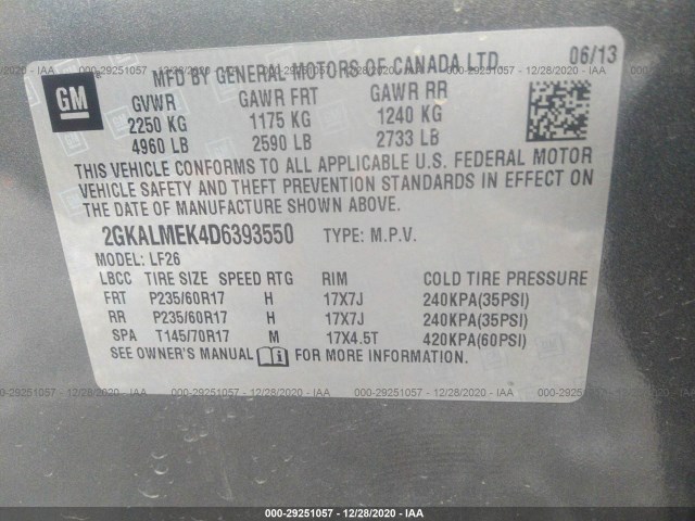 Photo 8 VIN: 2GKALMEK4D6393550 - GMC TERRAIN 