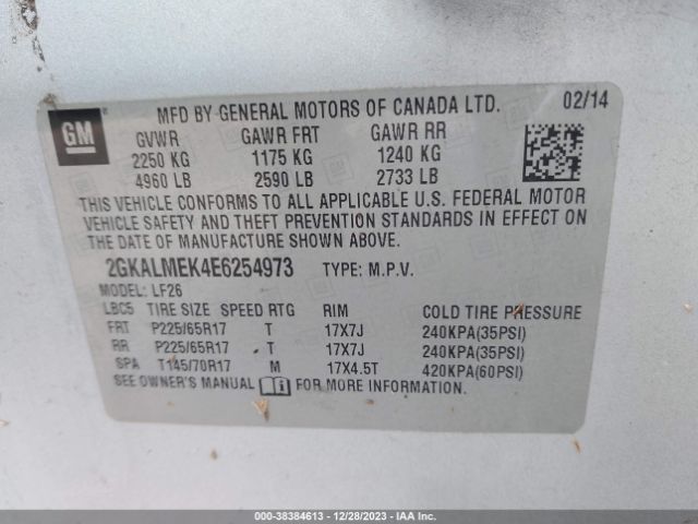 Photo 8 VIN: 2GKALMEK4E6254973 - GMC TERRAIN 