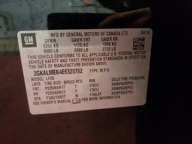 Photo 9 VIN: 2GKALMEK4E6320762 - GMC TERRAIN SL 