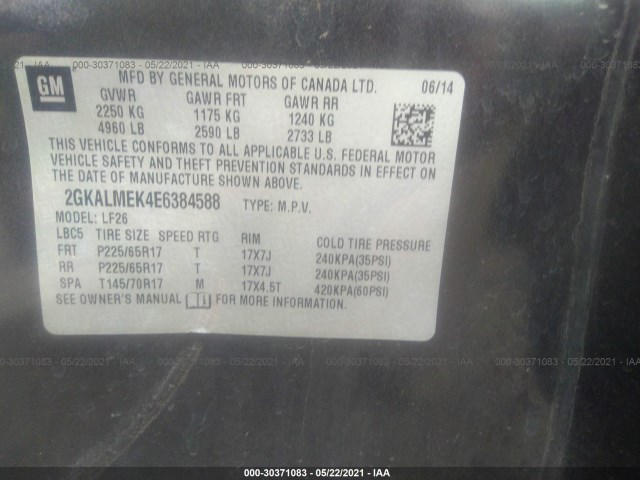 Photo 8 VIN: 2GKALMEK4E6384588 - GMC TERRAIN 