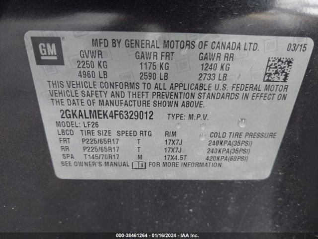 Photo 8 VIN: 2GKALMEK4F6329012 - GMC TERRAIN 