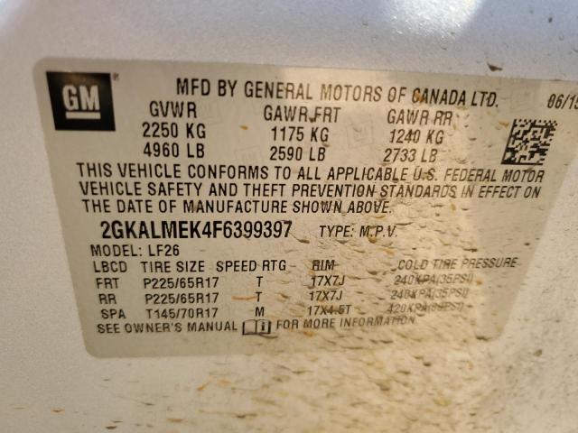 Photo 12 VIN: 2GKALMEK4F6399397 - GMC TERRAIN SL 