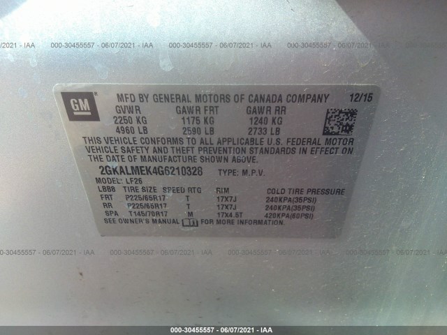 Photo 8 VIN: 2GKALMEK4G6210328 - GMC TERRAIN 