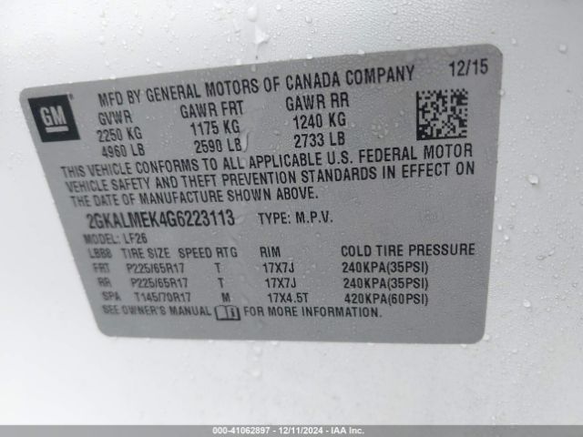 Photo 8 VIN: 2GKALMEK4G6223113 - GMC TERRAIN 