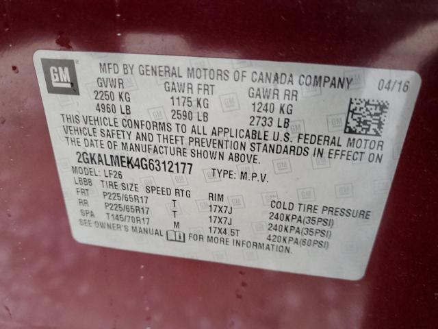 Photo 12 VIN: 2GKALMEK4G6312177 - GMC TERRAIN SL 