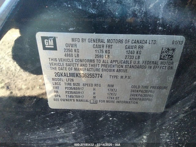 Photo 8 VIN: 2GKALMEK5D6255774 - GMC TERRAIN 