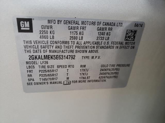 Photo 9 VIN: 2GKALMEK5E6314792 - GMC TERRAIN SL 