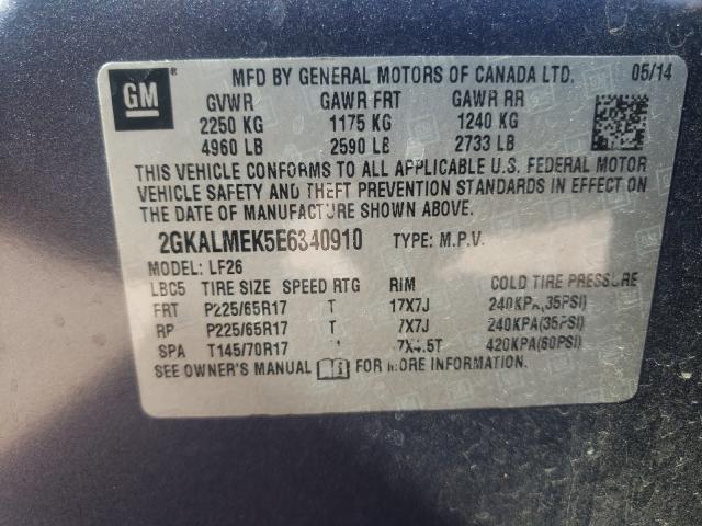 Photo 9 VIN: 2GKALMEK5E6340910 - GMC TERRAIN SL 