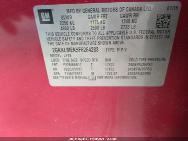 Photo 8 VIN: 2GKALMEK5F6264283 - GMC TERRAIN 